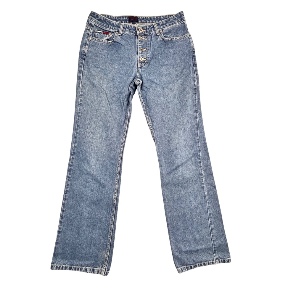 Tommy‎ Jeans Vintage 90s Button Fly Straight Leg Denim Pants Medium Wash Size 11